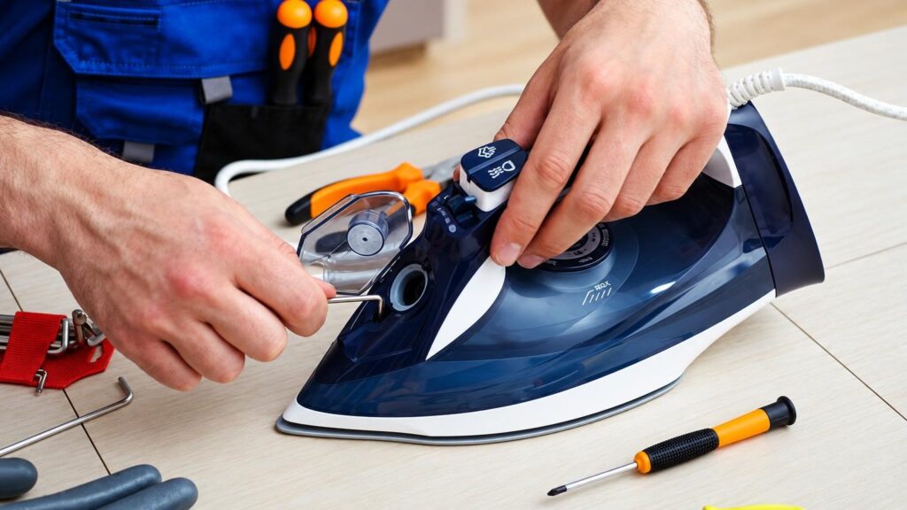 A steam iron brought to an elMeistrai service point for repair