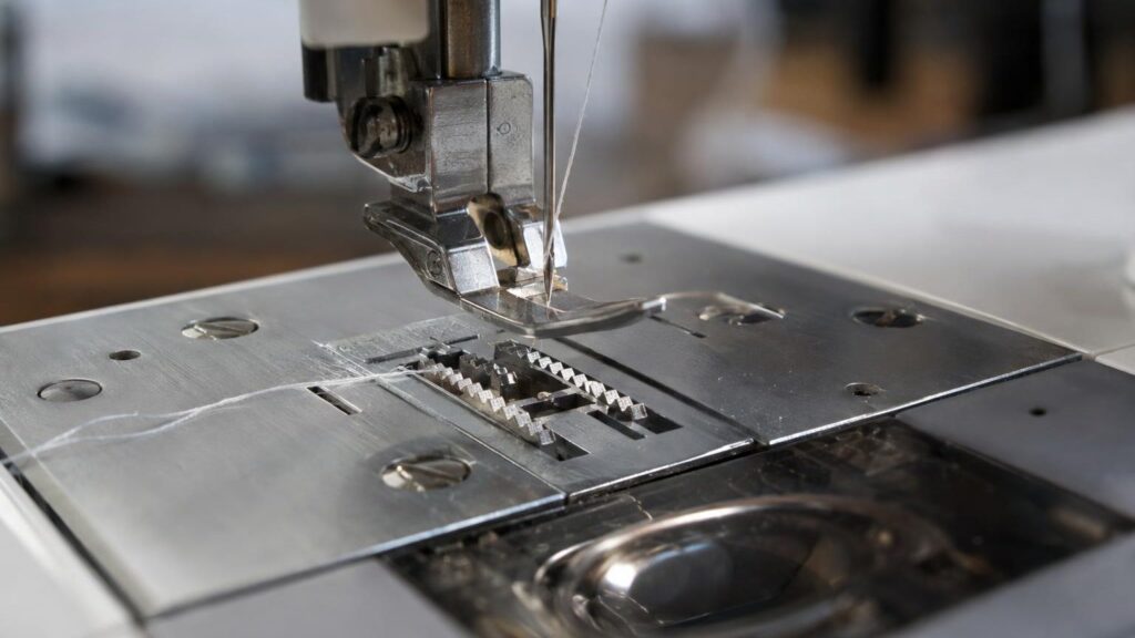 Sewing machine during repair at the Šiauliai service point in the "Arena" shopping centre
